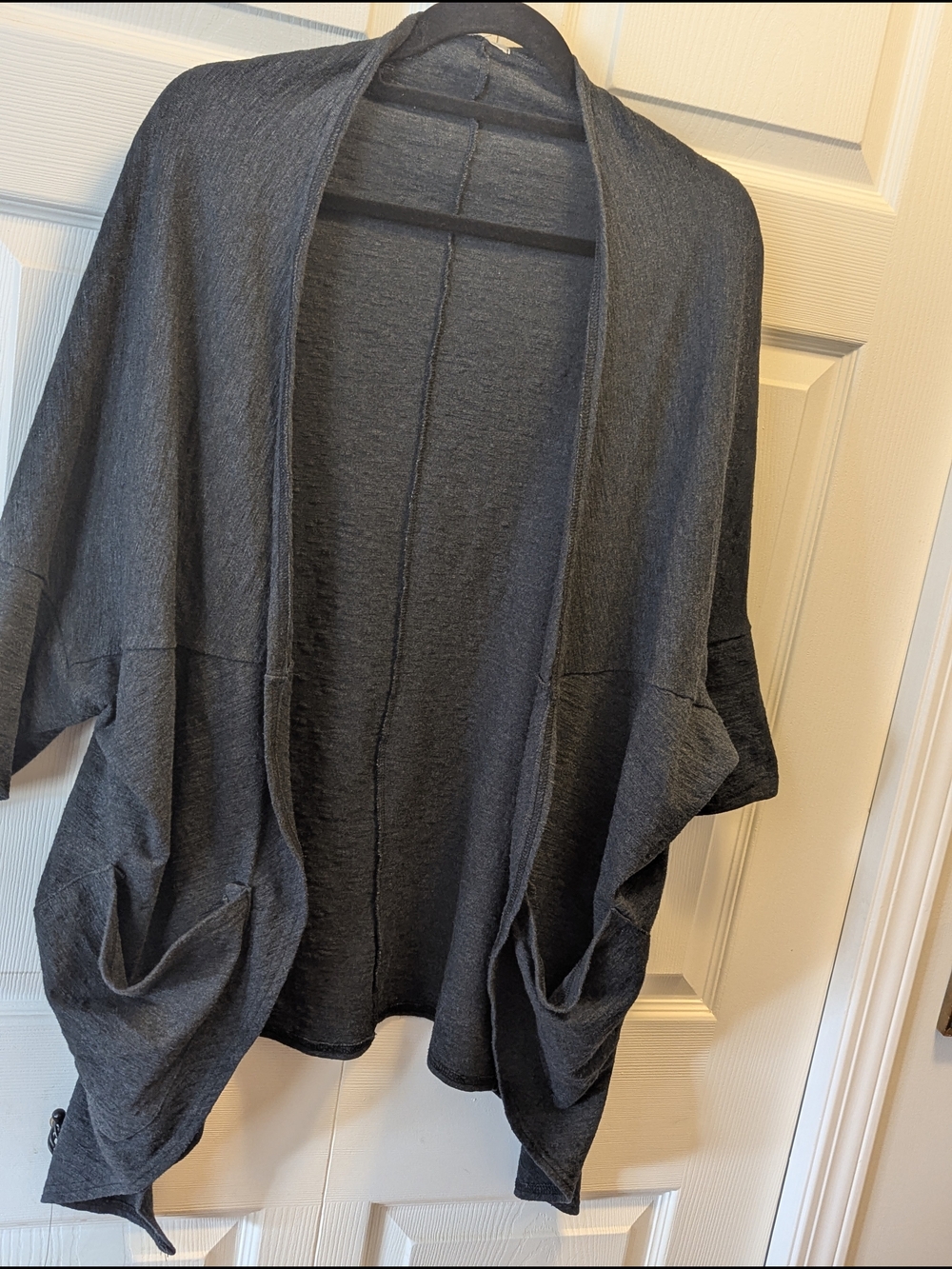 Open-Front Women's Cardigan Sweater - Charcoal